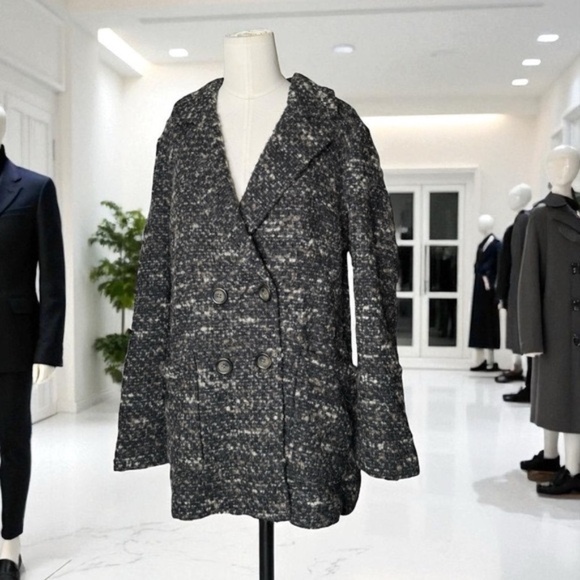 J. Jill Jackets & Blazers - J.Jill Women Wool Alpaca Double Breasted Coat Jacket Gray Lined Button Up - XS